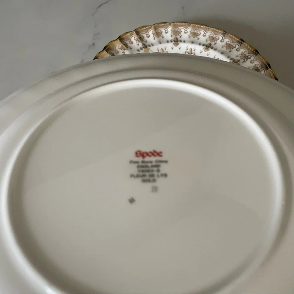 Fleur De Lys Gold Salad & Bread Plate by Spode
